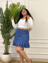 Denim Frill Skirt