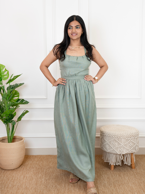 Linen Green Dress