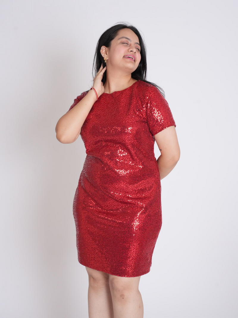 Red Shimmer Dress