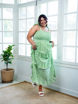 Green Gingham Maxi Dress