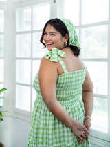 Green Gingham Maxi Dress