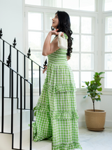 Green Gingham Maxi Dress