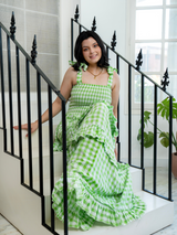 Green Gingham Maxi Dress