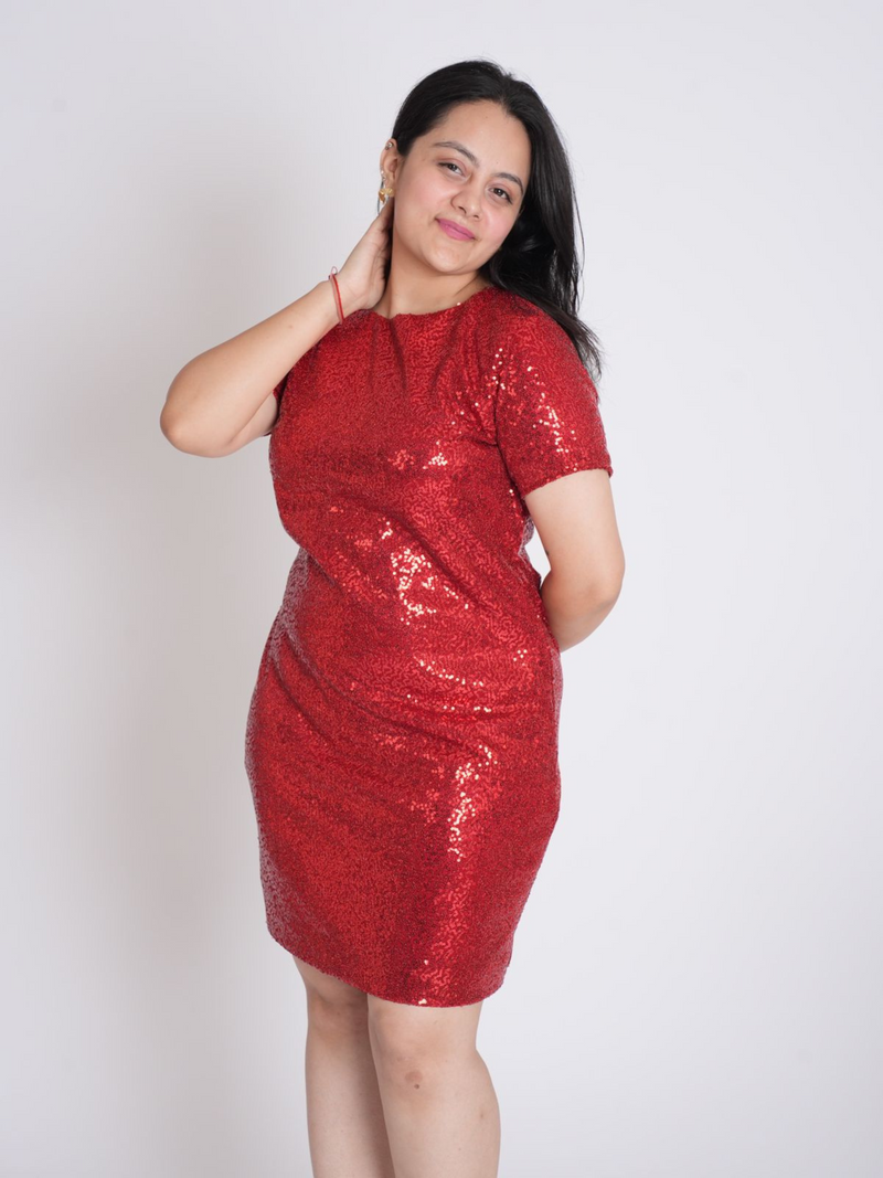 Red Shimmer Dress