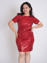 Red Shimmer Dress