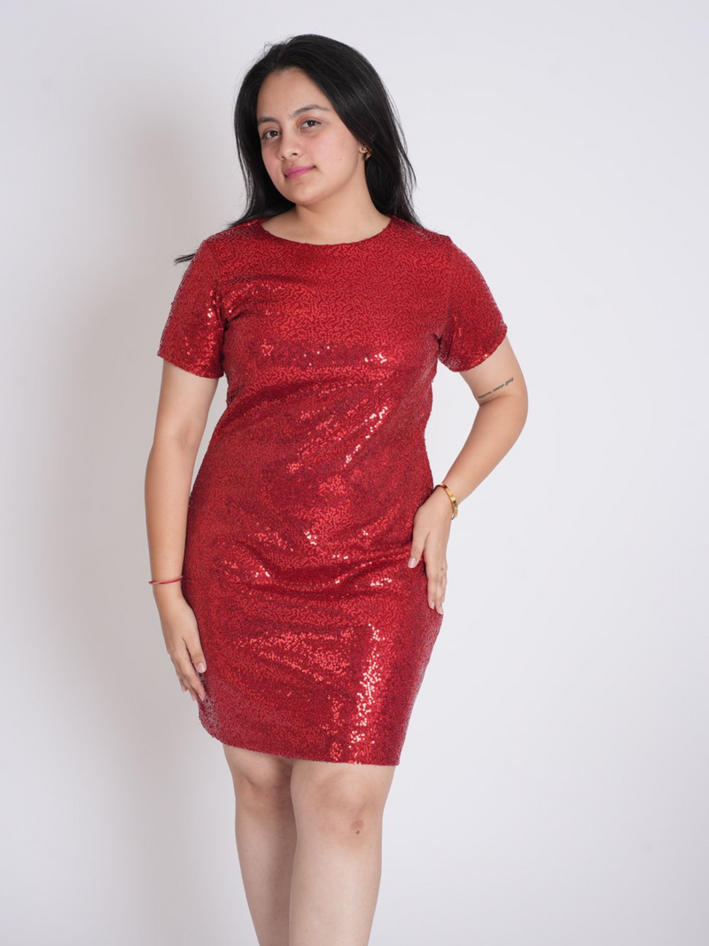 Red Shimmer Dress