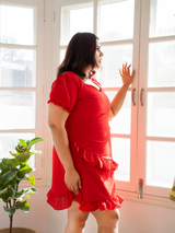 Short Red Frill Dress