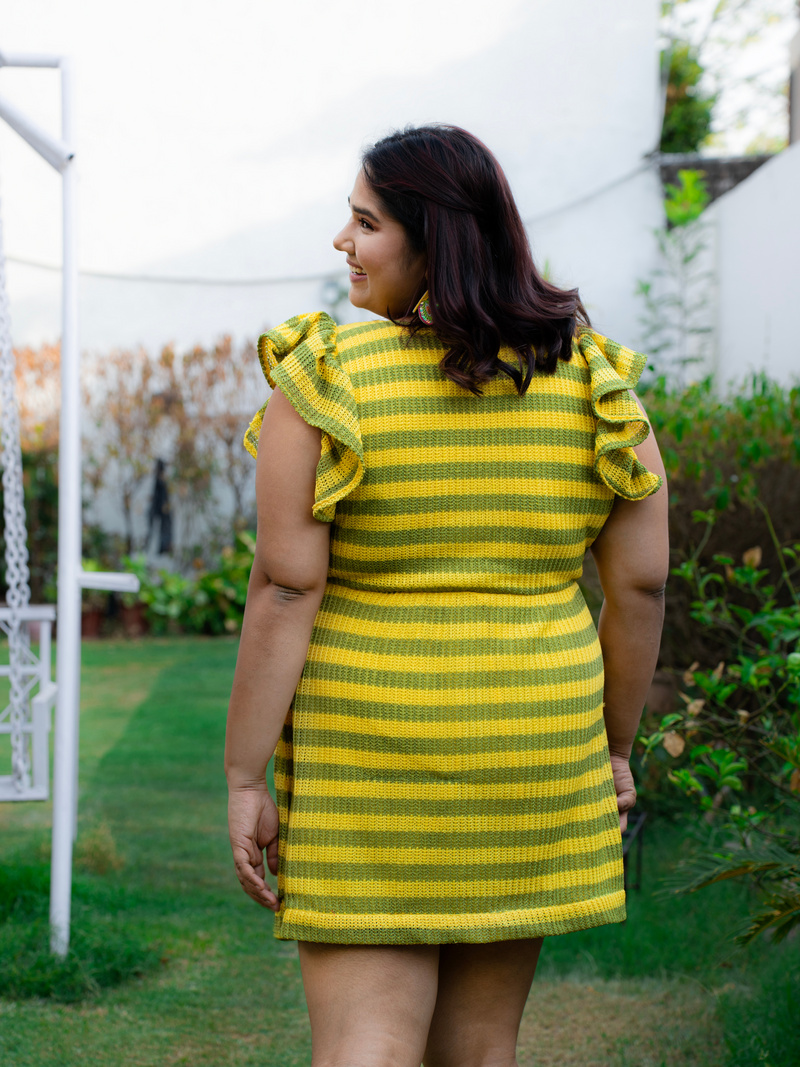 Crochet Yellow Short Dress