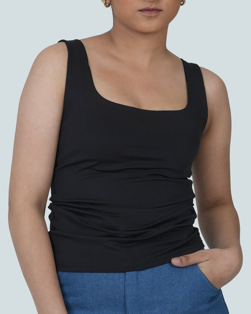 HIGH STRETCH TANK TOP - BLACK