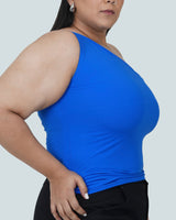 ONE SHOULDER TOP - BLUE