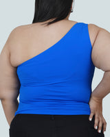 ONE SHOULDER TOP - BLUE