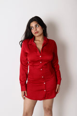 Havana Corset Red Shirt Dress