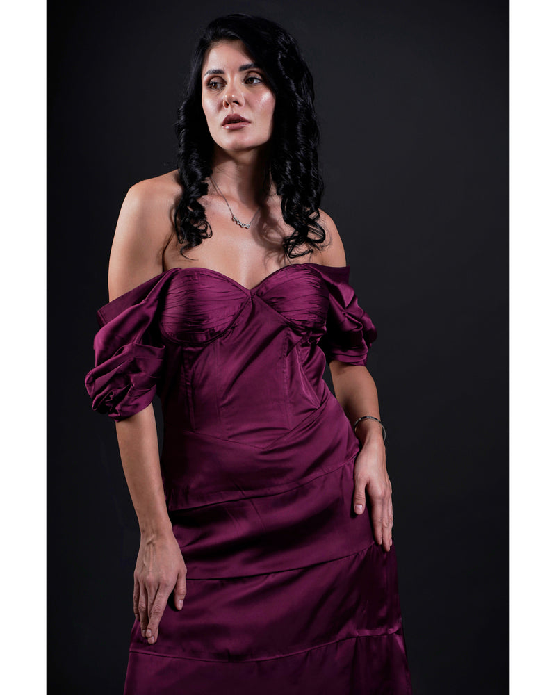 Sophia Burgundy Gown Dress