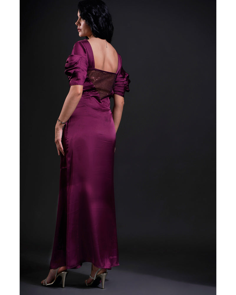 Sophia Burgundy Gown Dress